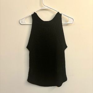 Wishlist Black Crochet Knit Sleeveless Tank Top Size: M